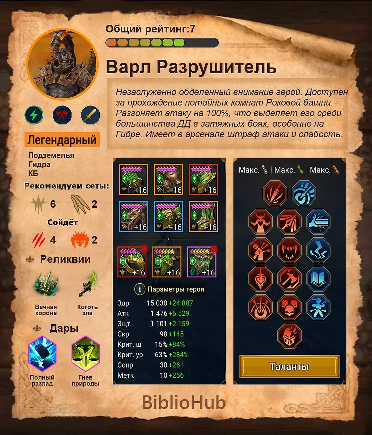 Сборка героя, вариант 1